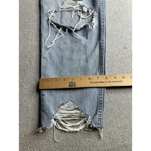 Ariat Ultra High Rise Tomboy Straight Jeans Womens 27R Light Wash Distressed - Picture 4 of 12